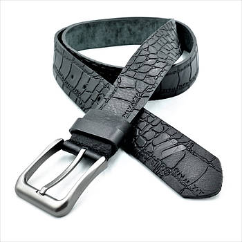 Шкіряний чоловічий ремінь Weatro 115-120 см Чорний m-kozh38-wtrua-0036