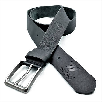 Шкіряний чоловічий ремінь Weatro 115-120 см Чорний m-kozh38-wtrua-0041