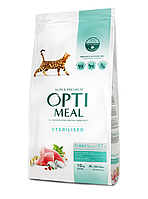 Optimeal Сухой корм для стерилизованных кошек и кастрированных котов - индейка и овес 10 кг
