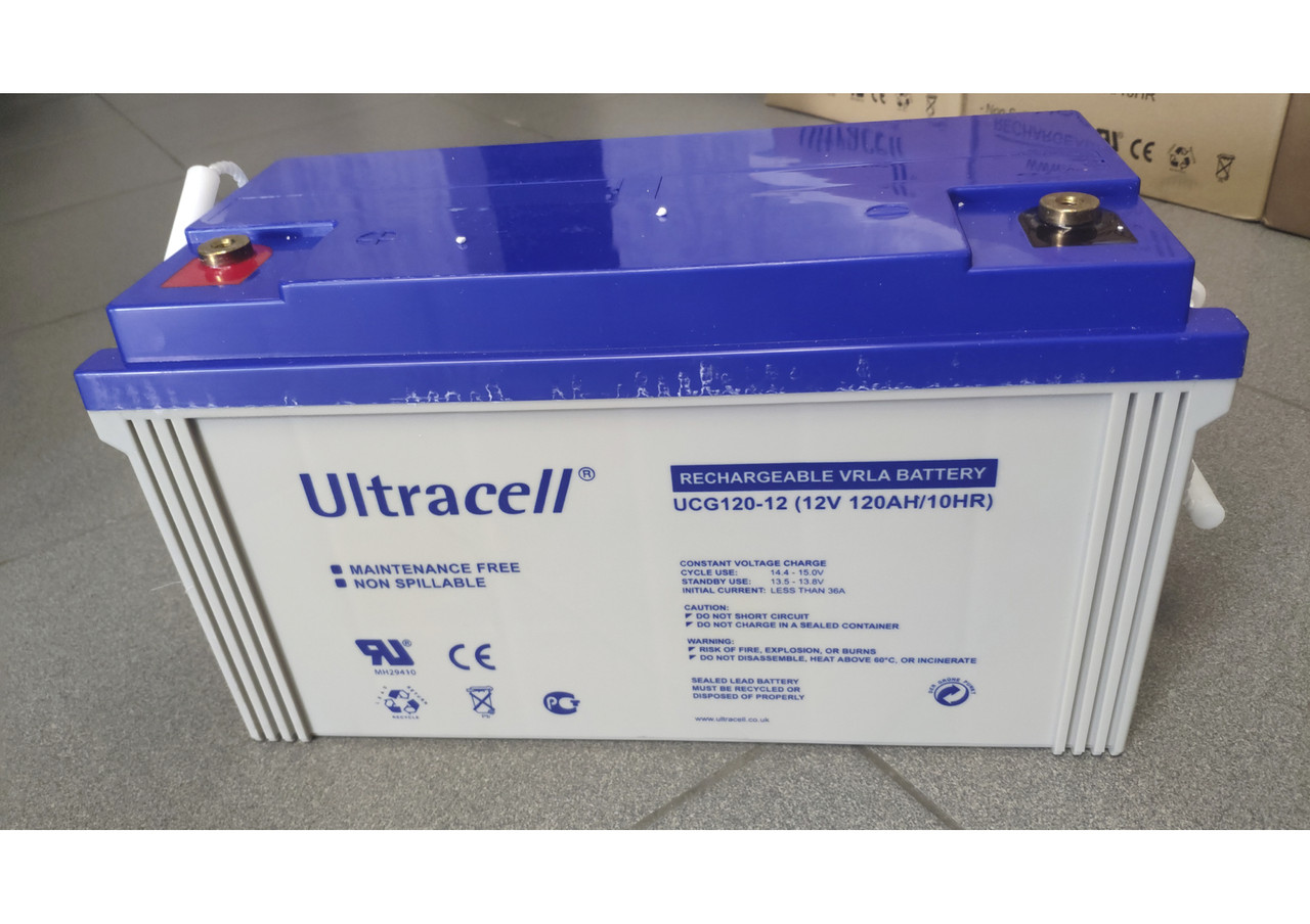 Акумуляторная батарея Ultracell UCG120-12 GEL 12 V 120 Ah (408 x 177 x 225)