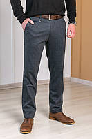 Мужские серые классические брюки в клетку slim fit