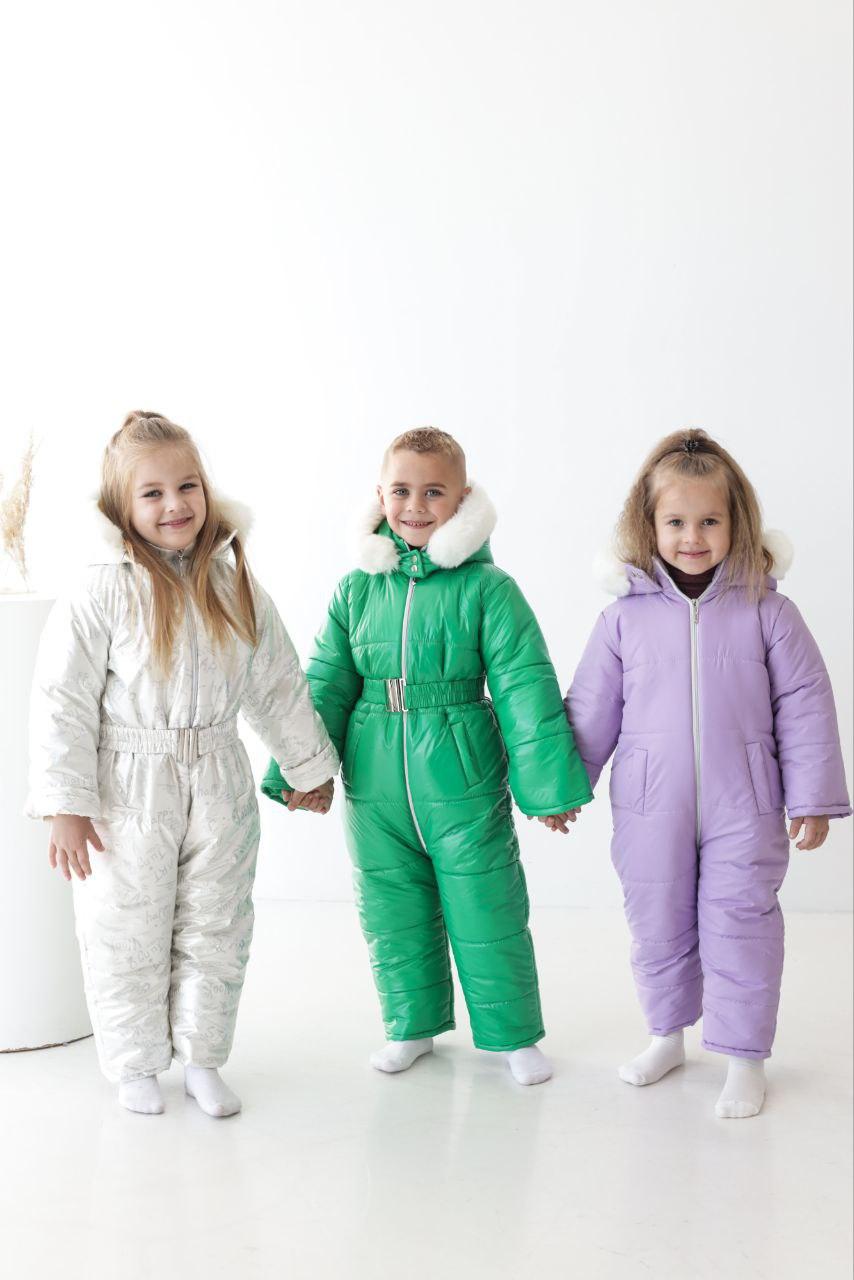 Зимовий дитячий теплий комбінезон від 1 року (86, 92, 98, 104, 110, 116 розмір) з капюшоном