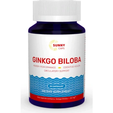 Гінго Білоба Sunny Caps Ginkgo Biloba 20 mg 30 capsules