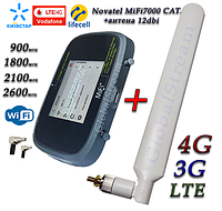 4G+3G WiFi роутер Novatel MiFi 7000 LTE Cat 9 до 450 мб/с (4400mAh)(KS,VD,Life) + антена 12dBi SMA-TS9 Укр.