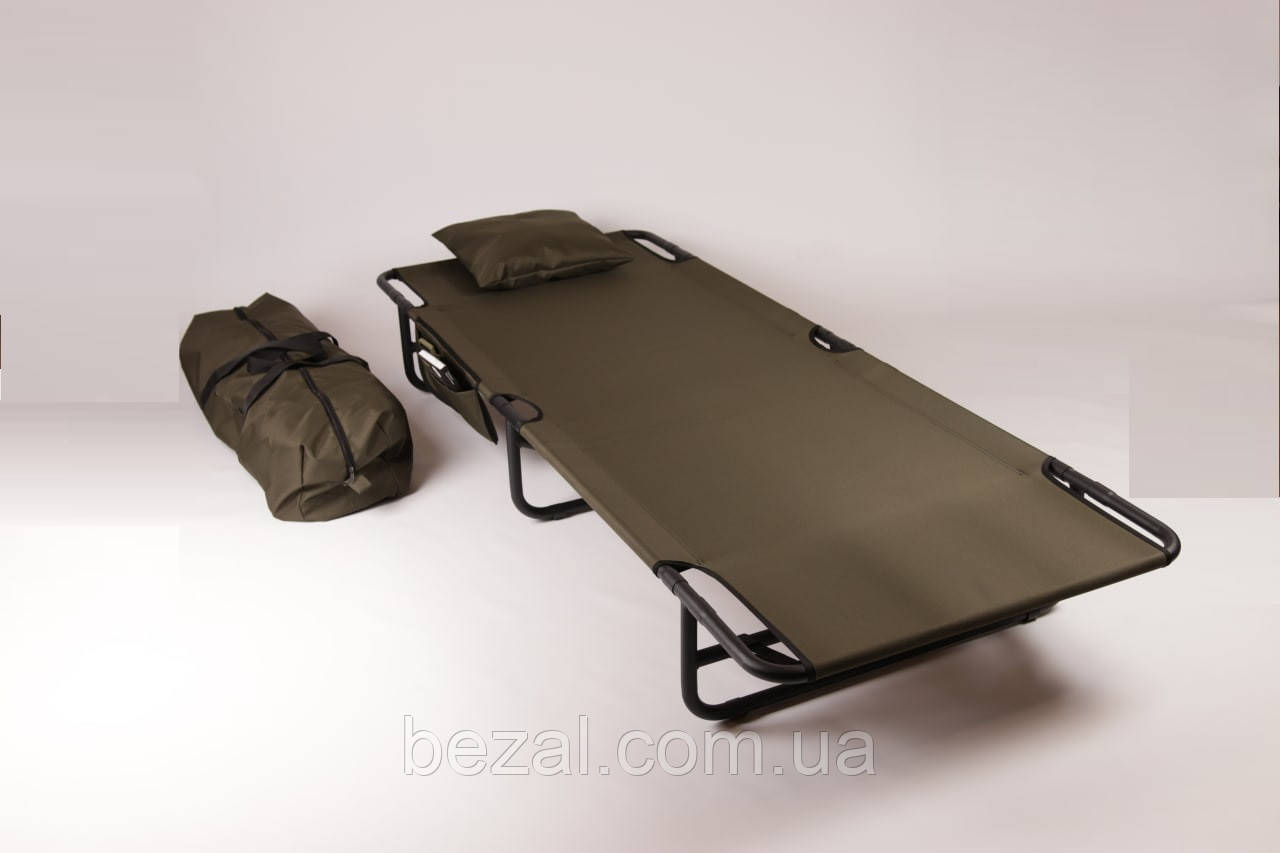 Раскладушка армейская с чехлом, карманом и подушкой ткань оксфорд Kompred VG-R1 - фото 4 - id-p1714150668
