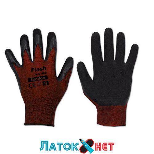 Рукавиці захисні Flash Grip Red латекс розмір 7 RWFGRD7 Bradas