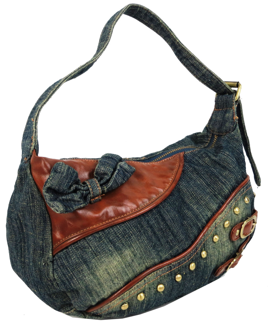 Невелика жіноча джинсова, коттонова сумочка Fashion jeans bag синя