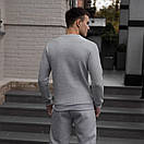 Світшот Pobedov зимовий "Герб" (вишивка). Колір: сірий меланж, фото 2