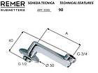 Ексцентрик для змішувача 6 см REMER 9012346 хром, фото 2