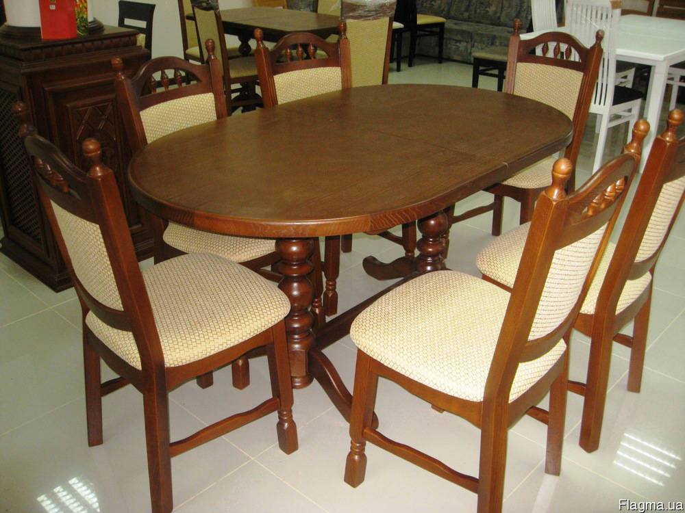 Обеденный стол из натурального дерева ясеня "Гирне", 1800(2200)х940 мм, овальный - фото 10 - id-p265638423