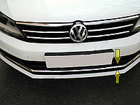 Накладки на решетку бампера 2014-2018 Carmos (нержавейка) для марки.авто. Volkswagen Jetta.от VLF