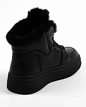 Черевики зимові Lonza 6678 Чорні шкіра, фото 4