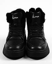 Черевики зимові Lonza 6678 Чорні шкіра, фото 5