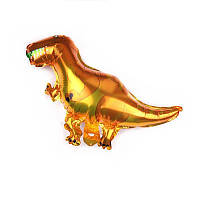 Шар фольгированный фигурный мини фигура 30х35 см Динозавр Тираннозавр Золото
