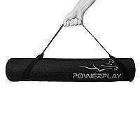 Килимок для йоги та фітнесу PowerPlay 4010, 173x61x0.6, Black