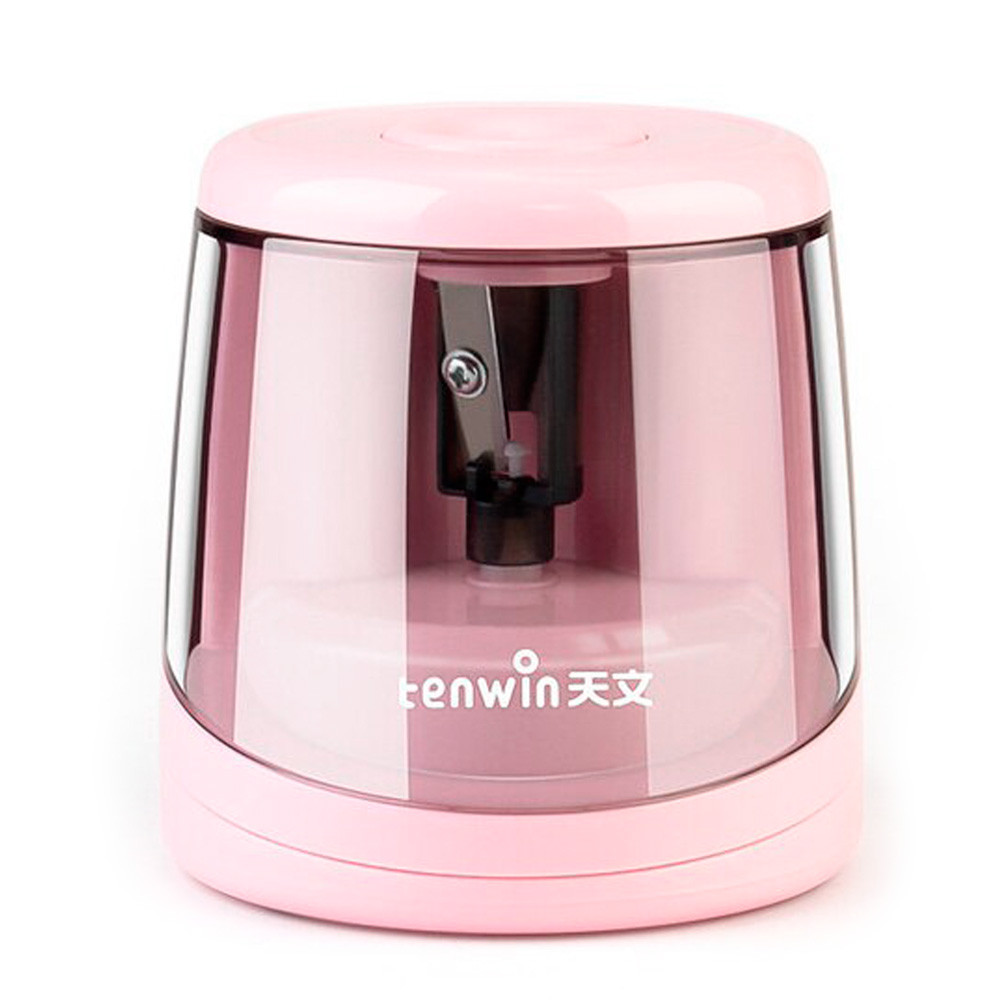 Точилка для олівців електрична Tenwin 8032 рожева, фото 1