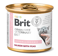 Brit VetDiets Hypoallergenic консерва для котів з харчовою алергією 200 г (лосось та горох)
