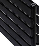 Горизонтальний дизайнерський радіатор опалення ARTTIDESIGN Livorno ІІ G 6/408/1800 чорний матовий, фото 5