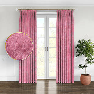 Ціна за 3.1 м! Однотонна мраморна штора Колір: темно-рожевий