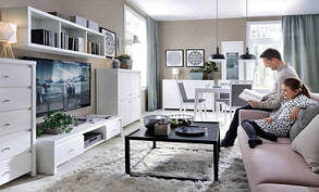 Тумба під телевізор Христина RTV2S 120 БРВ 550х1200х500мм німфея альба + білий глянець, фото 3