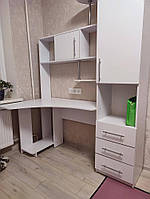 Компьютерний стіл Оскар 3д білий Шафа з права