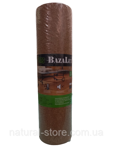 Eco Bazalux 2мм (8x0,5м) коркова підкладка під ламінат, паркет, лінолеум
