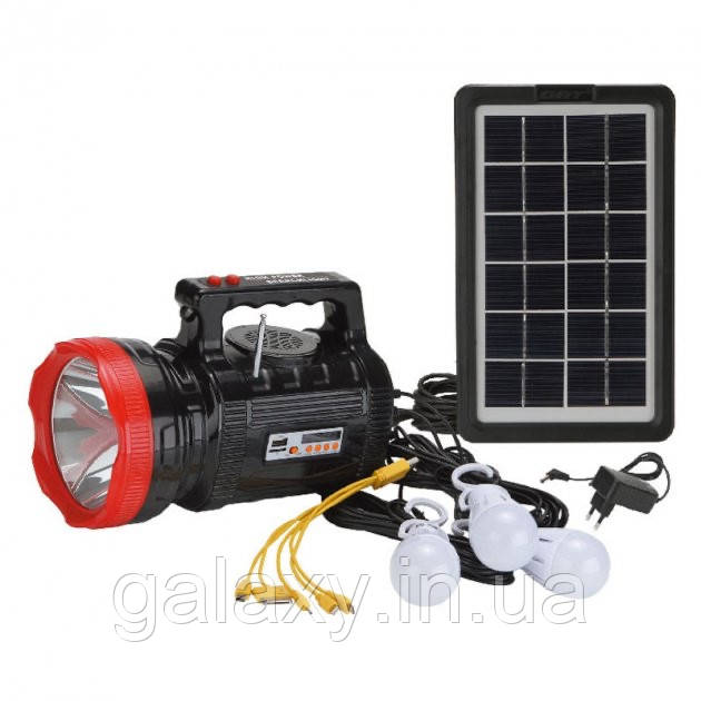Ліхтар акумуляторний із сонячною панеллю Solar DAT AT-X9 FM/MP3/TF/USB