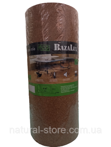 Коркова підкладка 5мм (8x0,5м) Eco Bazalux під ламінат, паркет, лінолеум