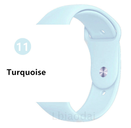 Ремінець для Apple Watch ML 42/44/45/49 mmSilicone Turquoise 11, фото 1