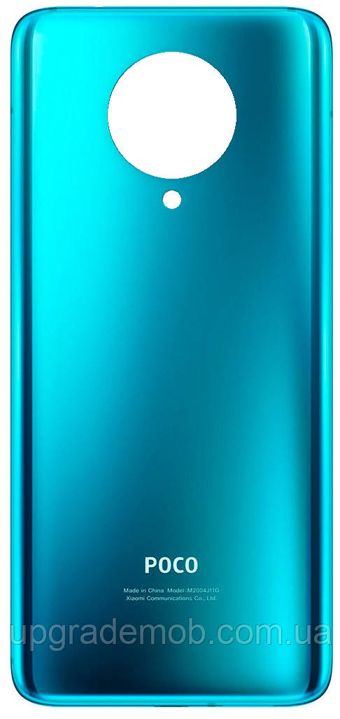 Задня кришка Xiaomi Poco F2 Pro/Redmi K30 Pro синя Neon Blue логотип "POCO"