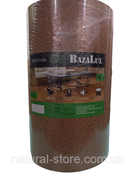 Пробкова підкладка 10мм (8х0,5м) Eco Bazalux під ламінат, паркет, лінолеум