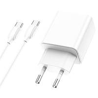 МЗП Borofone BA67A PD20W+QC3.0 (1USB-A/1C) + кабель Type-C to Type-C Білий