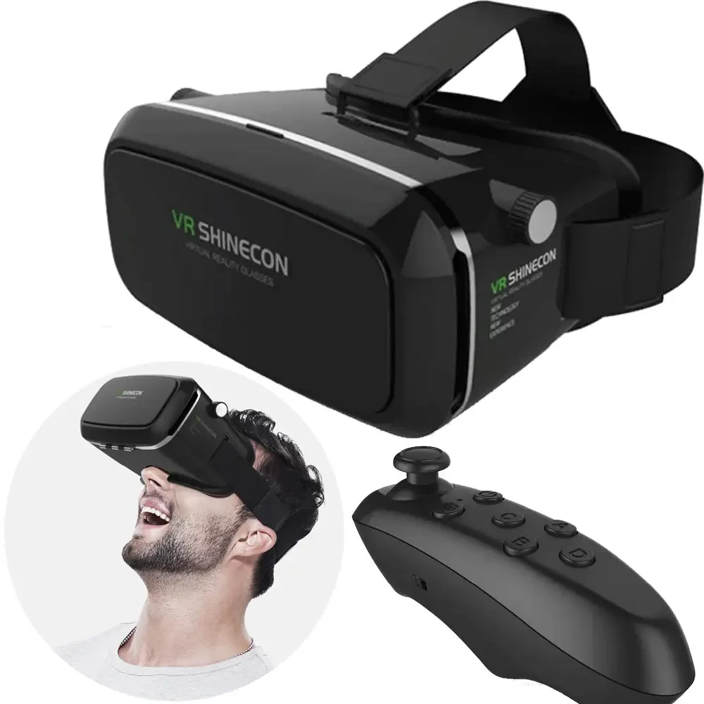 Віртуальні окуляри з пультом для телефона Shinecon VR 3d шолом окуляри віртуальної реальності з джойстиком