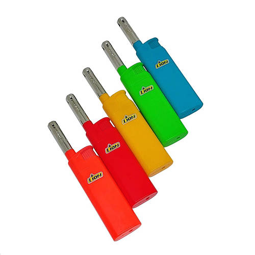 Зажигалка пьезо бытовая газовая Lion LP-8870 Neon с длинным носиком для ...