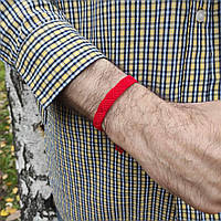 Чоловічий браслет ручного плетіння макраме "Мітра" CHARO DARO (червоний)