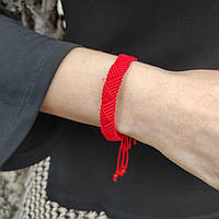 Жіночий браслет ручного плетіння макраме "Мітра" CHARO DARO (червоний)