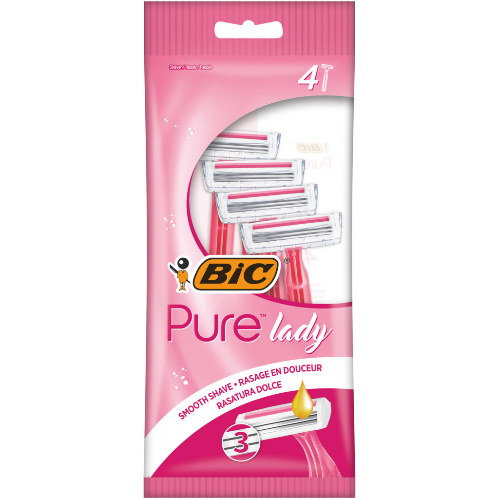 Станки для бриття ВІС 3 леза Pure lady 4 шт (3086126726984)