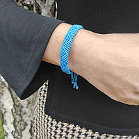 Жіночий браслет ручного плетіння макраме "Мітра" CHARO DARO (синій)