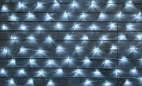 Яркая LED гирлянда сетка 200 ламп 1,5х1,5 м холодный Белый, Штора гирлянда на окно, Гирлянды для улицы