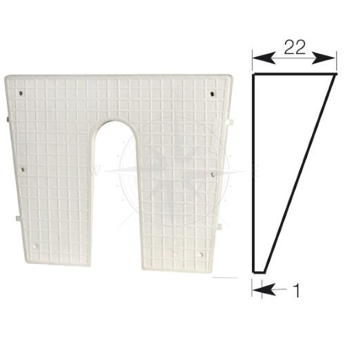 Накладка транцова для човнового мотора клинуватий 420×340 мм пластик білий Osculati