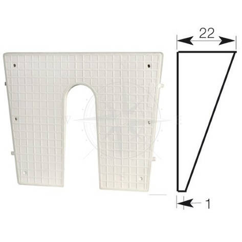 Накладка транцова для човнового мотора клинуватий 420×340 мм пластик білий Osculati, фото 1