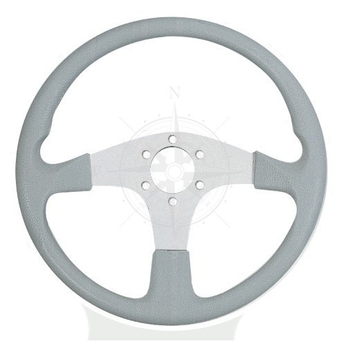 Руль на човен катер яхту Corsica G/S 350 мм сірий поліуретан/алюміній стандартний конус 3/4″, фото 1