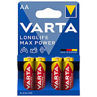 Батарейка щелочная Varta Longlife Max Power LR6, AA, Alkaline, блистер 4 шт.