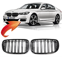 Решетка ноздри BMW (БМВ) 7 series G11 / G12 (2015-2019) Глянец 2 ребра