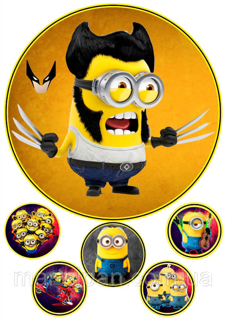 Міньйон 44 Вафельна картинка , фото 1