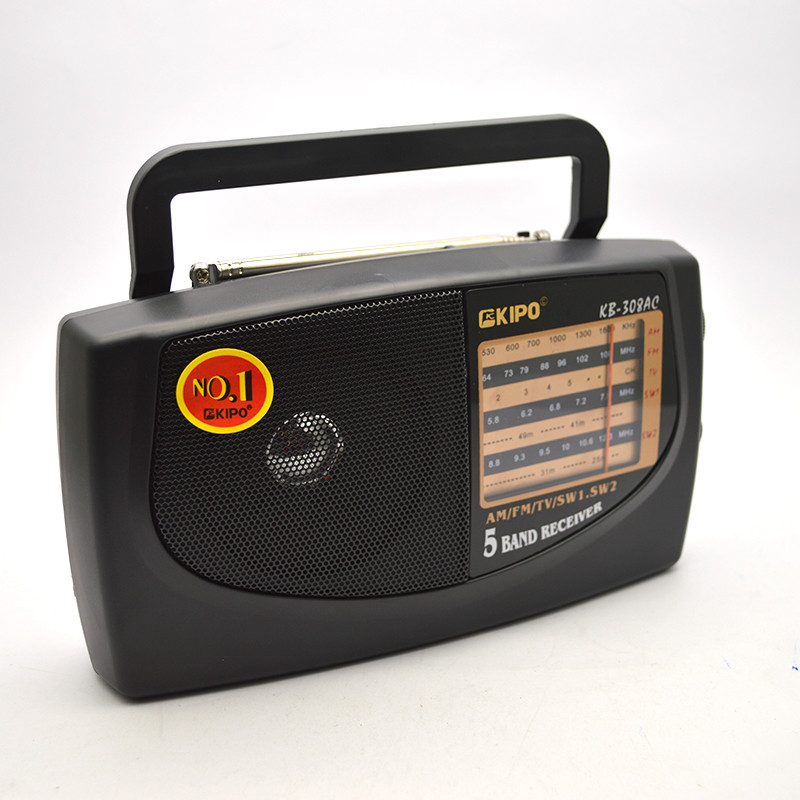 Радіоприймач портативний KIPO KB-308AC на батарейках 2 шт R20 (size D), фото 1