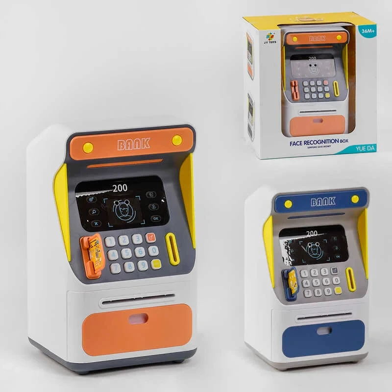 Дитячий сейф-копилка з кодом 7012 А, Face ID, 2 кольори, зі світлом і звуком, з датчиком руху обличчя, фото 1
