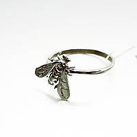 Оригинальное женское серебряное кольцо Пчела черненое серебро 925 пробы