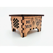 Дерев'яна музична скринька з мелодією X-MAS 6х5см шкатулки заготовки для декупажу, фото 4