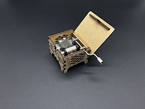 Дерев'яна музична скринька з мелодією X-MAS 6х5см шкатулки заготовки для декупажу, фото 3